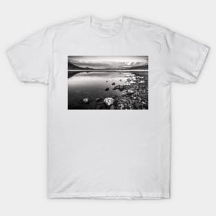 Reflections on Okanagan Lake Black and White Landscape T-Shirt